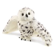 Folkmanis Snowy Owl Hand Puppet, Standard Packaging, White, Black - £37.10 GBP