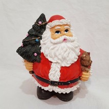 Santa Claus Figurine Opens Reindeer Flying School Inside 4&quot; Christmas Tree Resin - £11.84 GBP