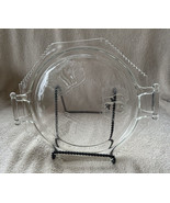 Vintage Clear Glass Pressed Pears Serving Tray with Handles &amp; Peaked Edg... - £23.75 GBP