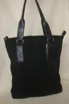 HOBO INTERNATIONAL Black Leather  Handles Tote Work Purse Travel Canvas Bag - $39.59