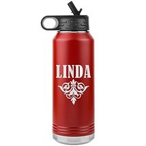 Linda v01 - 32oz Insulated Water Bottle - Red - £33.57 GBP