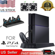 Cooling Fan Station For Ps4 Vertical Stand Controller Charger Dock Playstation 4 - £20.77 GBP