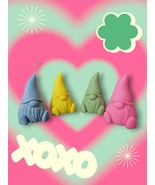 Gnome Candle Sitting Down 3-1/2&quot; X 2&quot; Cake Topper Soy Blend Handmade Pic... - $12.00