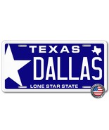 DALLAS TEXAS STAR  Aluminum Metal License Plate Tag BLUE and White NEW  ... - £13.27 GBP