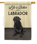 Life Is Better Lab House Flag Dog 28 X40 Double-Sided Banner - £29.55 GBP