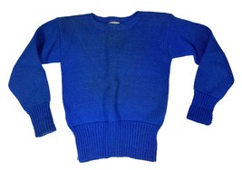 VTG Style Manor Bond by Rugby Mens Knit Sweater Royal Blue 42&quot; Chest 1930s - $176.42