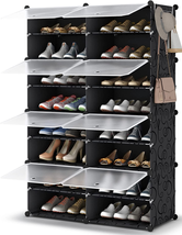 HOMIDEC Shoe Rack, 8 Tier Shoe Storage Cabinet 32 Pair Plastic Shoe Shelves Orga - £83.87 GBP