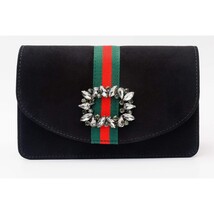 The Afega Black Suede Leather Handbag image 3