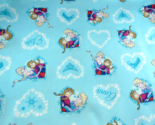 Disney Frozen Fabric Elsa Anna in hearts cotton 44 X 1 yard ice skating - £7.89 GBP