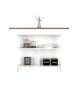Kitchen Island Dozza, Kitchen, White / Walnut - $316.99