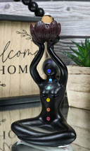 Black Yoga Meditation Avatar With 7 Chakra Zone Colors Backflow Incense Burner - £18.37 GBP