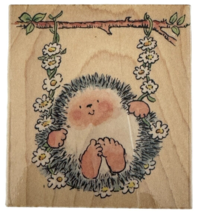 Penny Black Rubber Stamp Daisy Swing Hedgehog Card Making Vertical Sprin... - £22.42 GBP