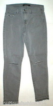 New Designer J Brand Jeans Womens 30 Twill Pants Skinny Silver Fox Destroyed Rip - £177.64 GBP