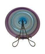 Robin Mix Large Scale Mouth Blown Blue  Lavender Glass Plate 1988 25&quot; Rare - $28,314.69 MXN
