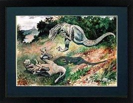 Dinosaur Poster Print 12x15 Inches Allosaur Battle - £45.23 GBP