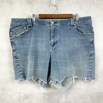 Lane Bryant Womens Denim Shorts Size 22P Cut Off Grunge Summer Beach Str... - $17.09