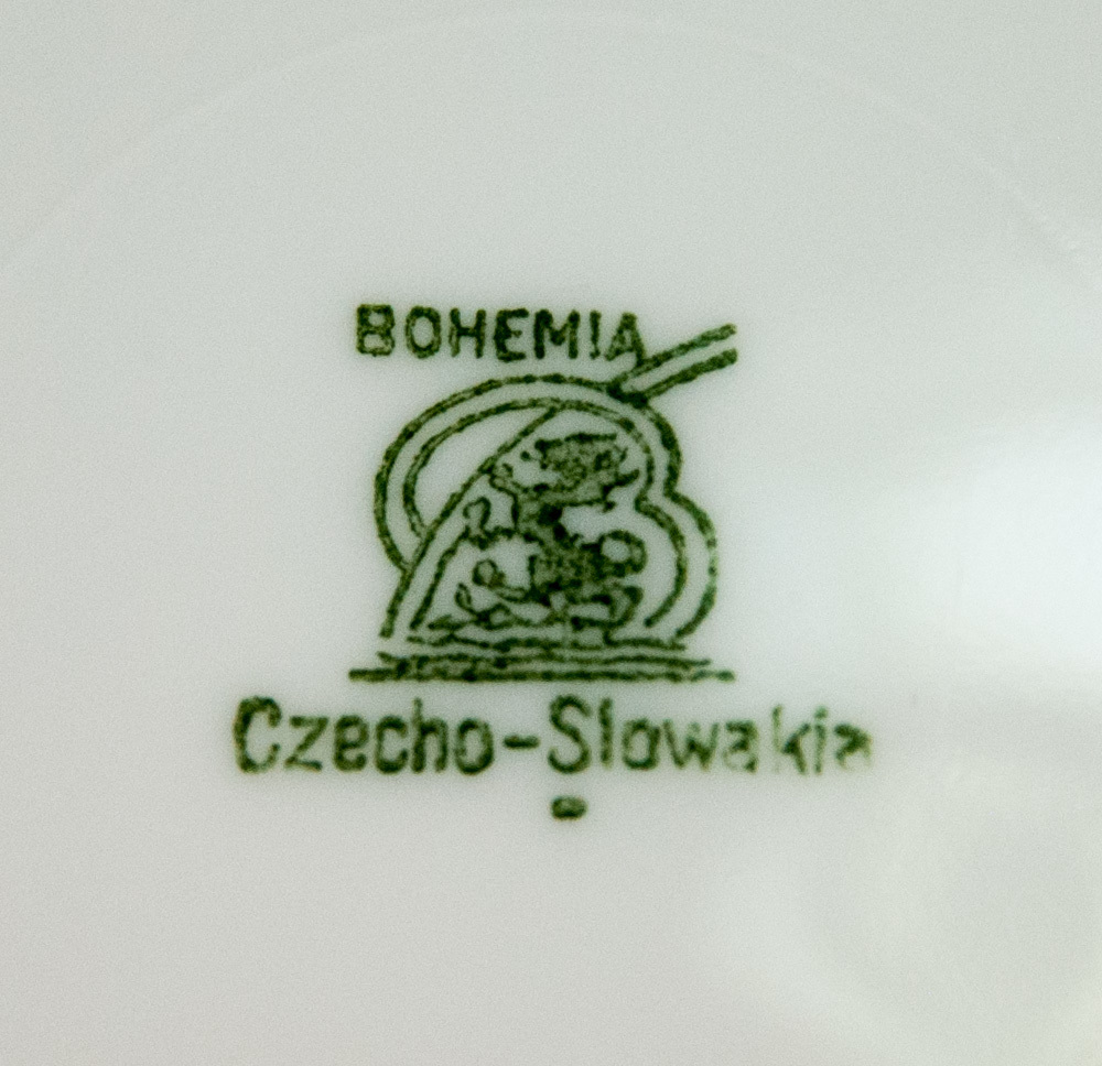 Bohemia Ceramic Cecil Shaped Round Covered Butter Dish w Drain Porcelain Czech Item image 5