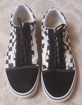 VANS Black White Checkerboard Sneakers Different Size Low Top Skate Shoes - $351.67 MXN
