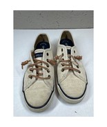Sperry Pier View Canvas Sneaker Womens Top Slider Memory Foam Beige Size 7 - $372.25 MXN