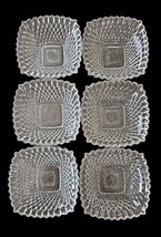 Set of Six (6) Vintage ~ FEDERAL GLASS ~ Diamond Pattern ~ Square Desser... - €38,52 EUR