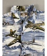 Kalaheo Hawaiian Shirt Mens XL Blue WWII War Airplanes Bomber Tropical * - $22.65