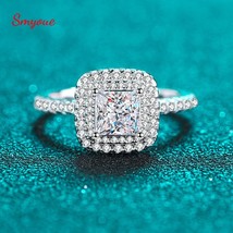 5.5mm 1ct Princess Cut Moissanite Diamond Rings for Women Square Luxury Jewelry  - £57.03 GBP