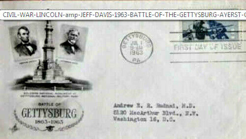 1963 FDC~ Battle of Gettysburg ~ 5¢ ~ Civil War - $5.00