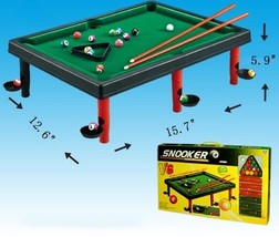 16&quot; X 13&quot; Table Top Pool Snooker Game Set Gift Game Toy Miniature Ques Balls Tri - £14.93 GBP