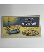 Recipe Folder Jacob&#39;s Hot House Mushrooms 1940&#39;s Vintage Advertisement P... - $28.75