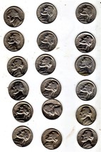 JEFFERSON NICKELS Coin Lot of 18 assorted Nickels (1970s -1999P) - $9.95