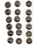 JEFFERSON NICKELS Coin Lot of 18 assorted Nickels (1970s -1999P) - $9.95
