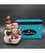 Sparkle Bright Christopher Radko Christmas Ornament 3 Snowman Caroler Fa... - $29.69