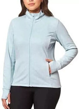 Mondetta Women Plus Size 3X Halogen Blue Full Zip Jacquard Jacket Sweatshirt NWT - £11.82 GBP