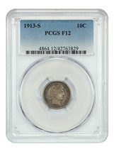 1913-S 10C PCGS F12 - $152.78