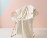 100% Cotton Throw Blanket For Couch, Bed, Waffle Weave Cable Knit Blanke... - $40.99
