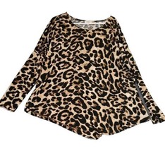 Umgee Womens Animal Print Tunic Top 3/4 Sleeves Asymmetrical Hem Stretch... - £15.91 GBP