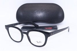 New RAY-BAN Rb 4324-V 2000 Round Polished Black Authentic Frame Eyeglasses 50-21 - £69.30 GBP