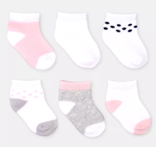 Carter&#39;s Just One You Baby Girls&#39; 6pk Basic Ankle Terry Socks - Pink/Gray 3-12M - £3.92 GBP
