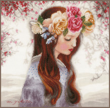 Counted Cross Stitch Kit The Day When Flowers&quot; By Lanarte - £59.20 GBP
