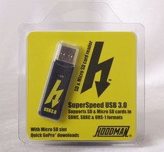 Hoodman HUSB3 Compact USB 3.0 SD MicroSD Card Reader SuperSpeed 5 Gb/s Bandwidth - £15.52 GBP