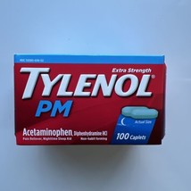 Tylenol PM Extra Strength Pain Reliever &amp; Sleep Aid Tablets 100ct 08/25 - £12.12 GBP