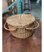Large Wicker Picnic Basket With Handles And Lid - €17,19 EUR