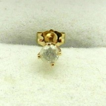 ONE 0.10Ct Solitaire Simulated Diamond Single Stud Earring Gold Plated Silver - £22.05 GBP