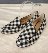 Talbots Ryan Loafer Flat Buffalo Tartan Plaid Loafers Flats Black White Sz 6.5M - £25.53 GBP