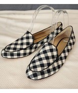 Talbots Ryan Loafer Flat Buffalo Tartan Plaid Loafers Flats Black White ... - £24.95 GBP