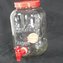 Red Aladdin 1 Gallon Cold Beverage Mason Jar Glass Dispenser Pitcher with Spout - £26.53 GBP