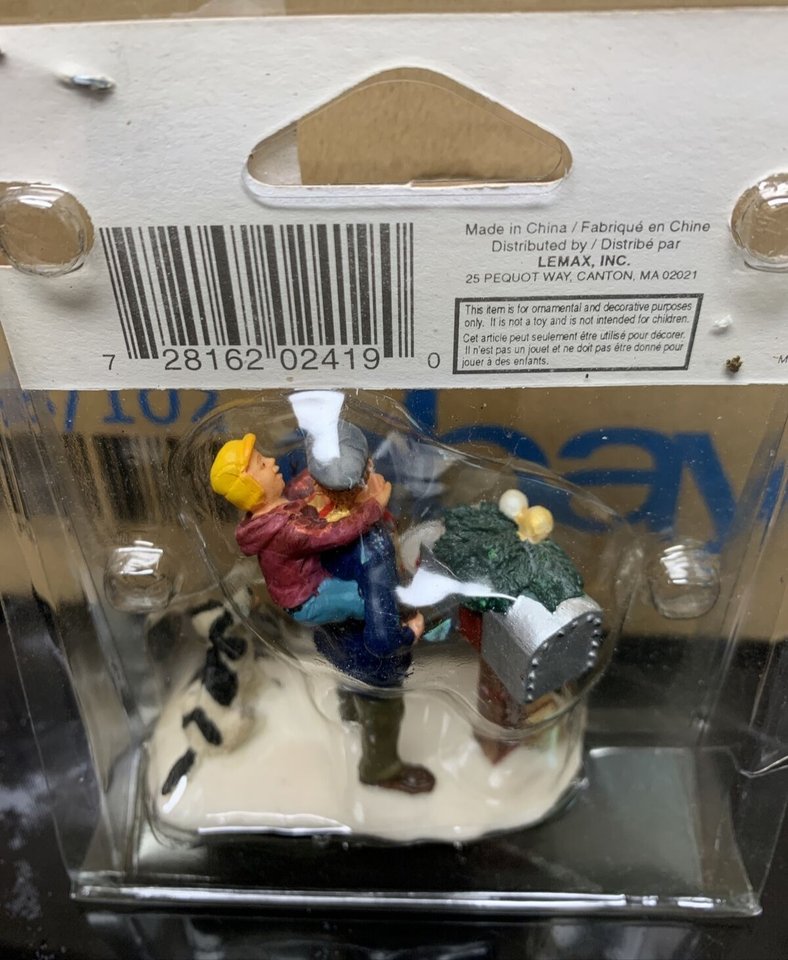 Lemax Christmas Village Town Anything For Me 02419 Father Son Mailbox Dog Presen Item image 3