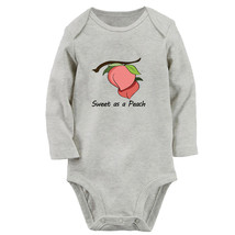 Sweet as a Peach Funny Rompers Newborn Baby Bodysuit Kids Long One-Piece Outfits - £8.88 GBP