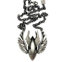 Winged Bombs Away Bomb Pendant Gun Metal Chain Necklace by Kitsch &#39;n&#39; Kouture - £20.89 GBP