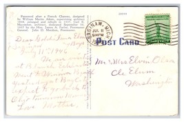 Post Office Building Street View Saginaw Michigan MI Linen Postcard S13 - £2.32 GBP